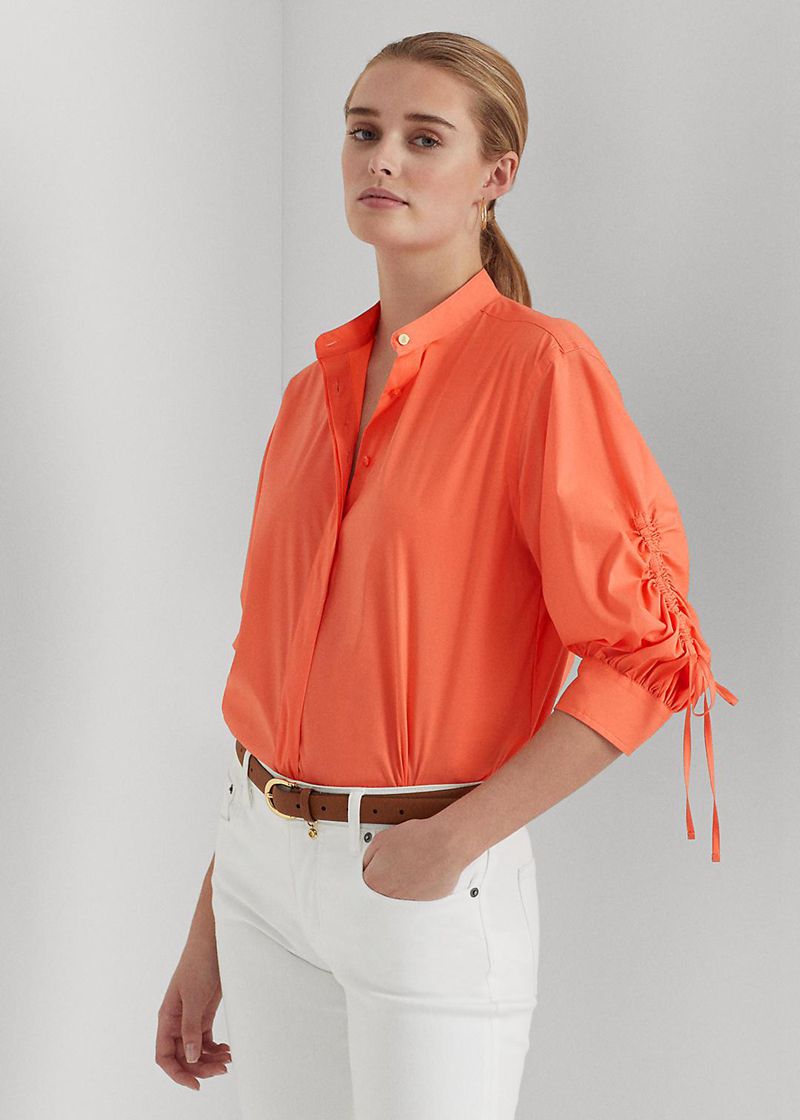Koszula Lauren Damska Pomarańczowe Cotton-Blend 796415-VKR
